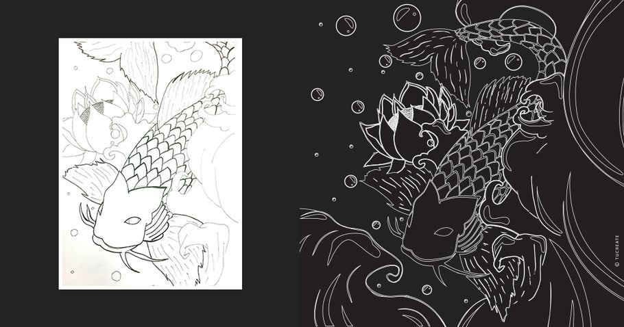Japanese Koi Illustration artwork