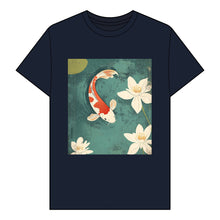 Load image into Gallery viewer, Koi Zen Organic T-Shirt Navy Blue
