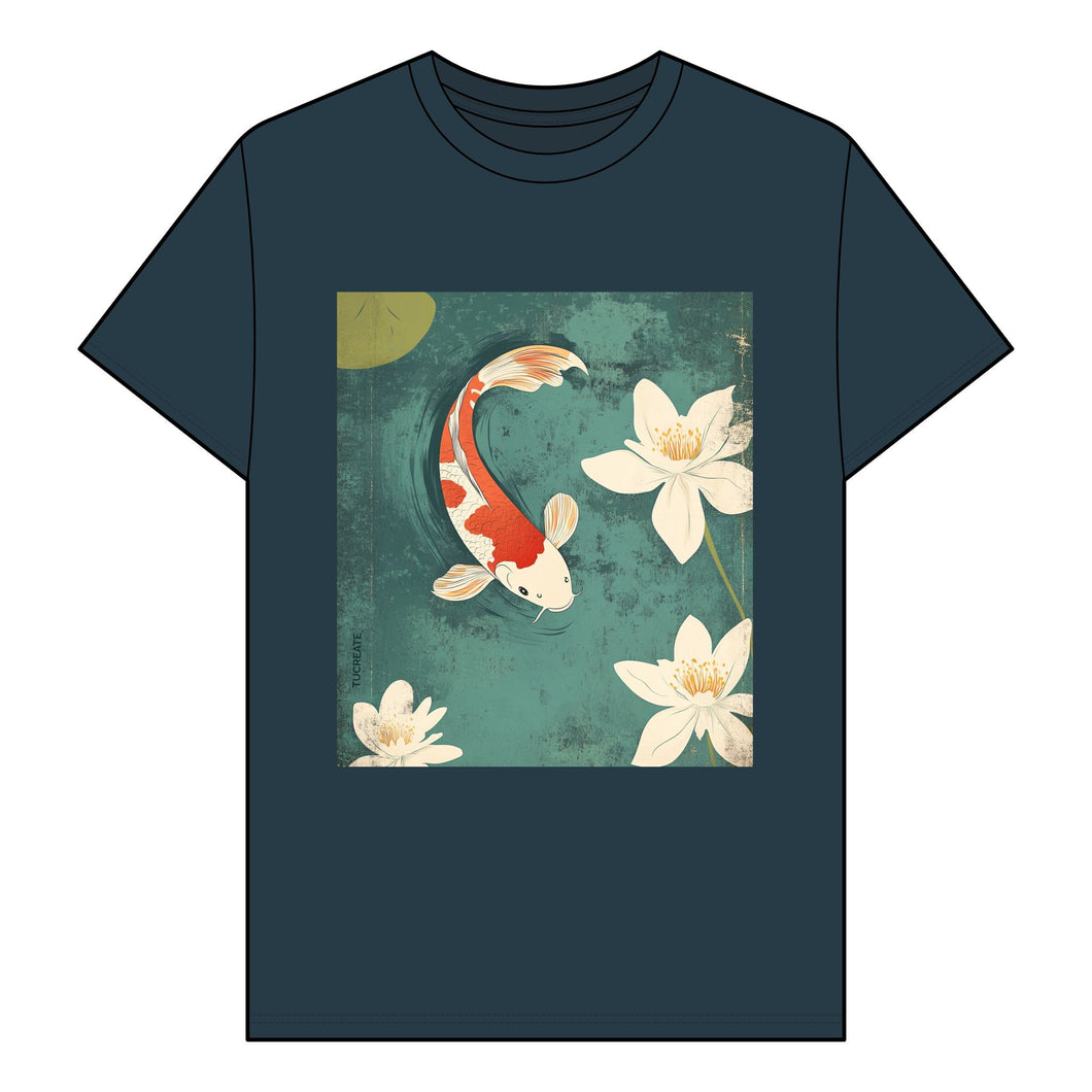 Koi Zen Organic T-Shirt Denim Blue
