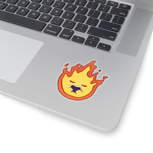 Calcifer Blue Heart Sticker