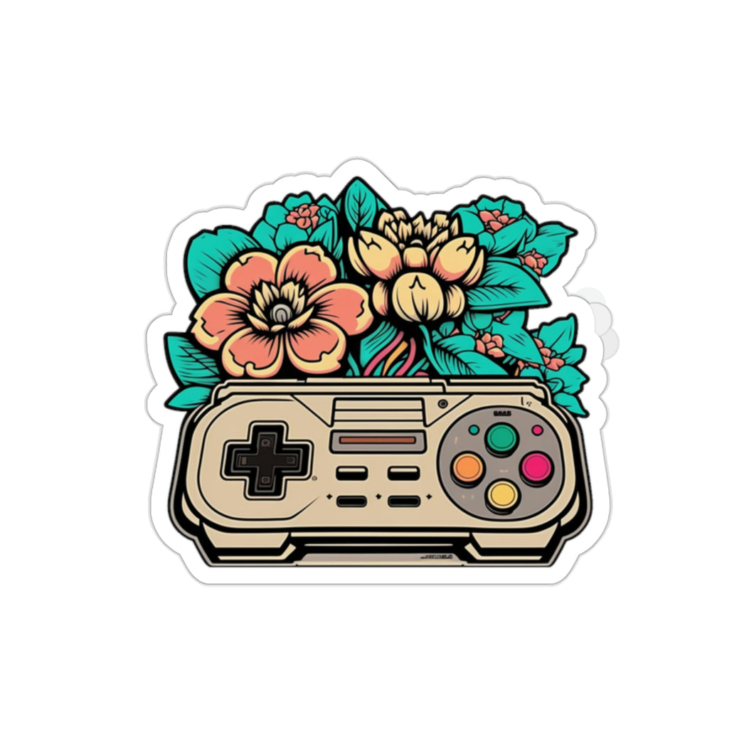 floral retro game console Sticker