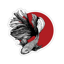 Load image into Gallery viewer, Half moon Betta Vinyl Sticker, Stickers Macbook Pro
