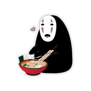No Face Ramen noodles Studio Ghibli Vinyl Sticker, Best Friend Gift, Cute Stickers, Food Decal, Macbook Decal, Stickers Macbook Pro