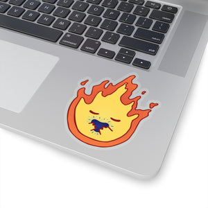 Calcifer Blue Heart Sticker