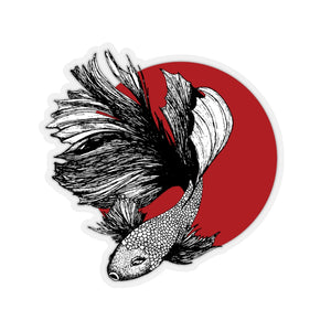 Half moon Betta Vinyl Sticker, Stickers Macbook Pro