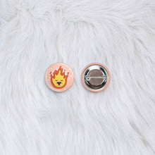 Load image into Gallery viewer, Studio Ghibli Calcifer Howl&#39;s heart button badge 
