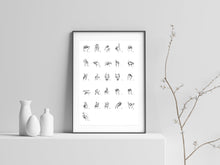 Load image into Gallery viewer, American sign language home decor printable poster
