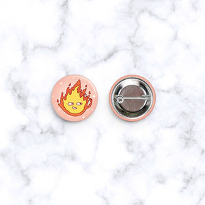 fire demon kawaii Japanese button badge