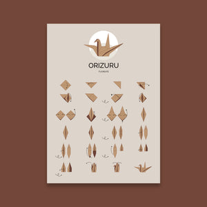 how to fold origami paper crane brown wall decoration digital poster instant download