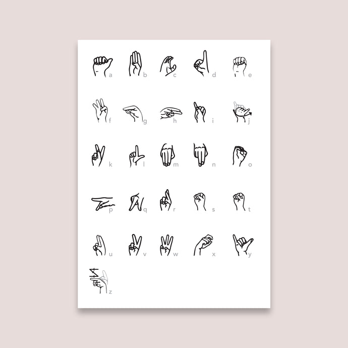American sign language digital poster print